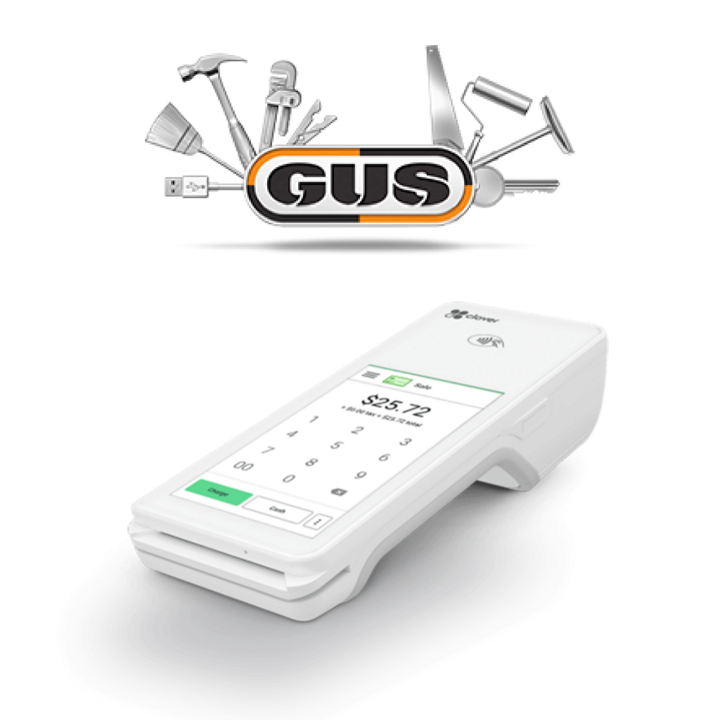 logo GUS, Payment terminal, terminal de paiement intelligent, machine interac,