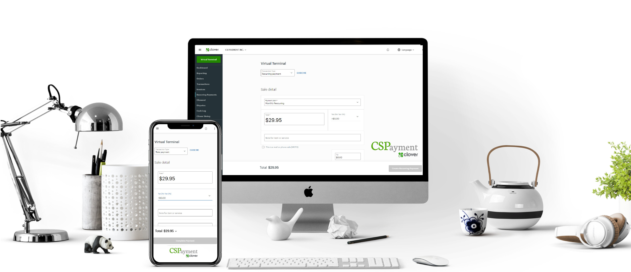 clover virtual terminal, reccuring payment